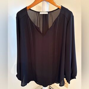 Lush Black Sheer Blouse — Size L